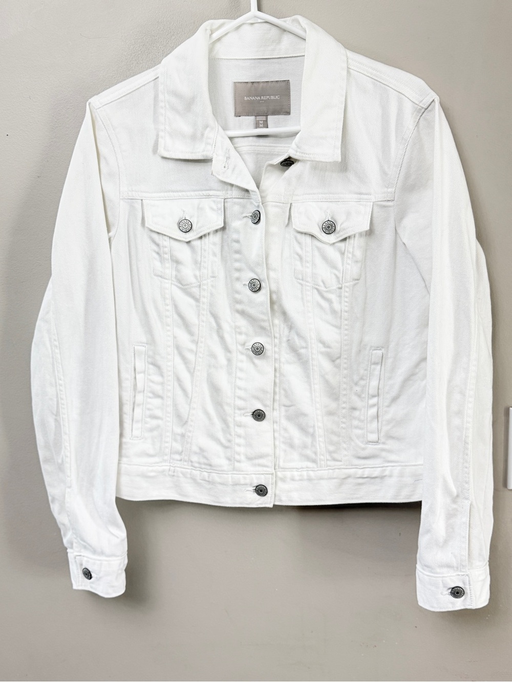 Banana Republic White Denim Jean Jacket Size Medium